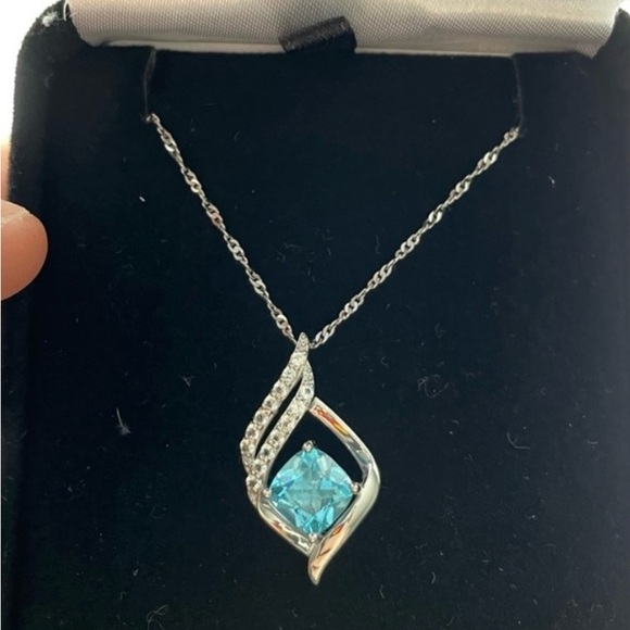 Kay’s blue and white topaz 18” sterling silver necklace - Picture 2 of 3
